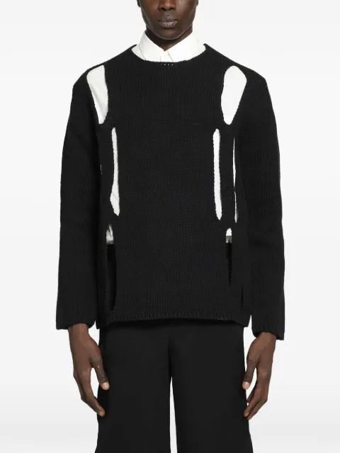 Comme des Garçons Homme Plus cut-out knitted sweater Black PQN0050511