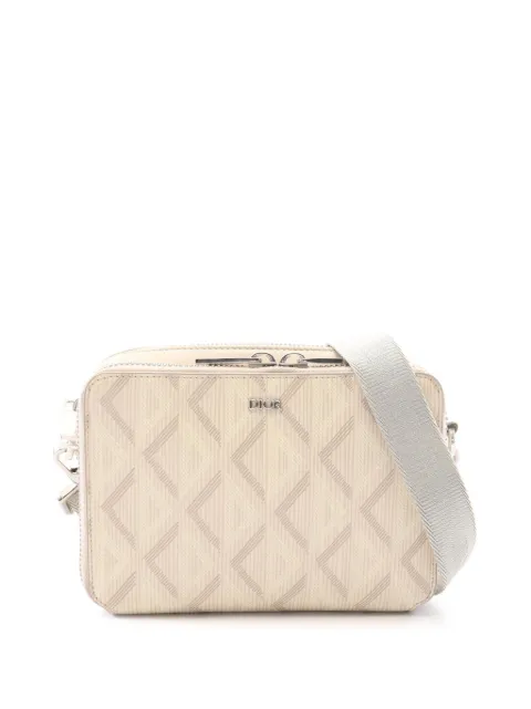 Christian Dior Pre-Owned 2021-2026 CD Diamond Coated Canvas Zipped Pouch with Strap crossbody bag Neutrals POHVEMCDQCUF230X