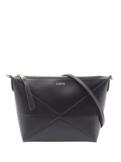 Loewe Pre-Owned 2015-2026 Leather Puzzle Fold Pouch shoulder bag Black J56JET1UKFUWDXDT
