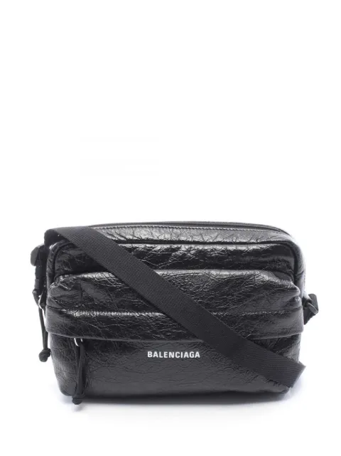Balenciaga Pre-Owned 2018-2026 Lambskin Explorer Camera Bag crossbody bag Black T7RDN2X2580ROCXW