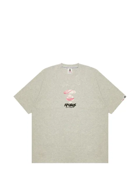 AAPE BY *A BATHING APE® AAPEUNVS Moonface graphic T-shirt Grey AAPTEM10035AR