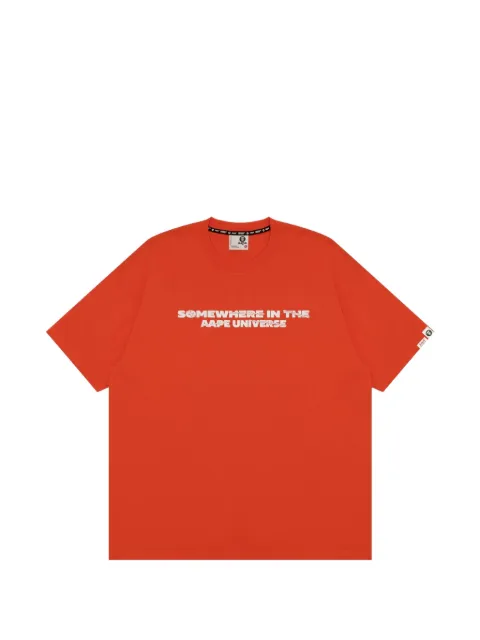 AAPE BY *A BATHING APE® AAPEUNVS graphic-print T-shirt Orange AAPTEM1967XXR