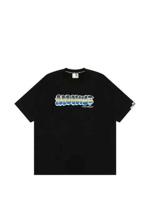 AAPE BY *A BATHING APE® AAPEUNVS Moonface graphic-print T-shirt Black AAPTEM1964XXR