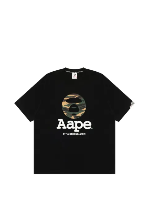 AAPE BY *A BATHING APE® AAPEUNVS Moonface graphic T-shirt Black AAPTEM10023XR