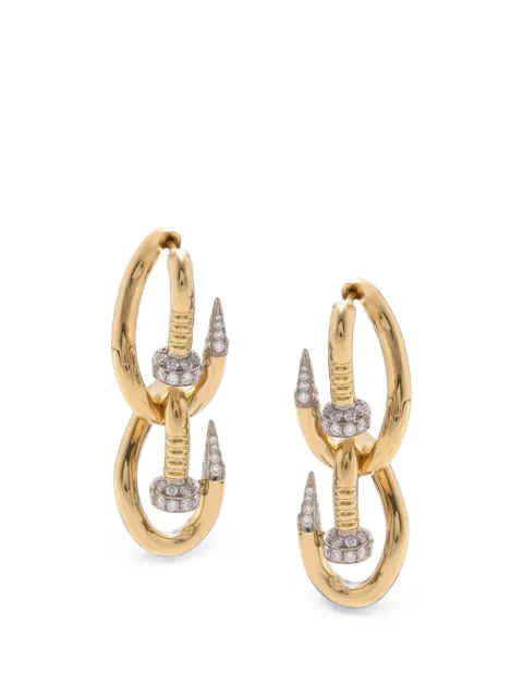 David Webb Double Bent Nail diamond earrings Gold O10723764E