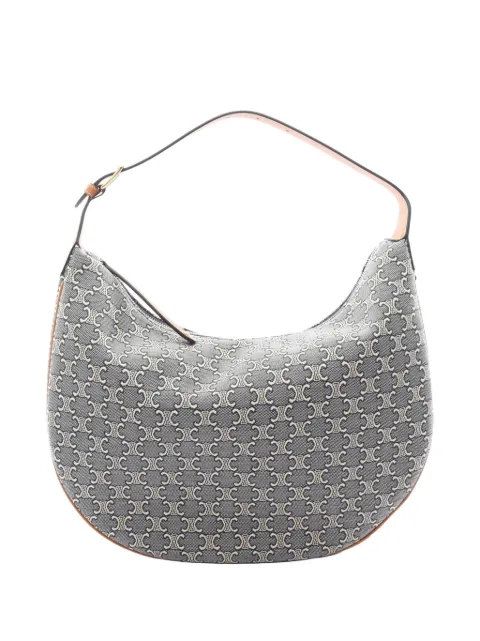 Celine Pre-Owned 20th Century Large Triomphe Coated Canvas Lulu hobo bag Blue LIN6XRRMKPHX2FL8