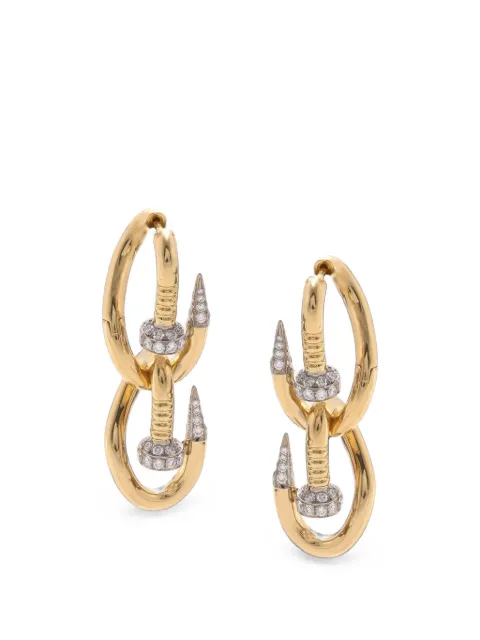 David Webb Double Bent Nail diamond earrings Gold O10223764E