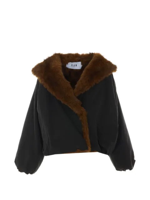 Eleh faux-fur trim hooded jacket Black 0126NERO