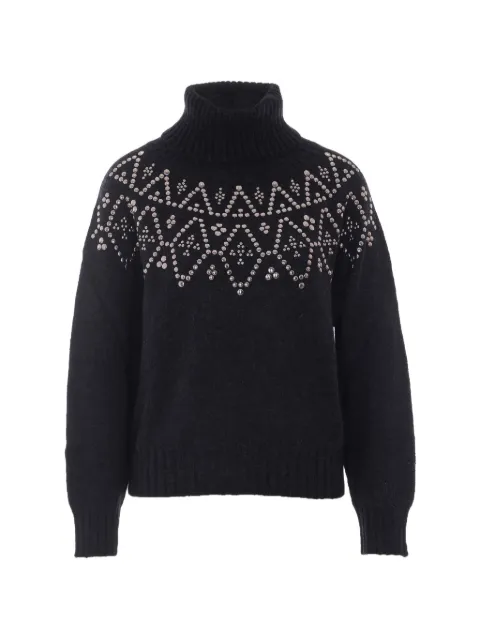 ALPHA STUDIO stud-embellished high-neck sweater Black 8571G2400
