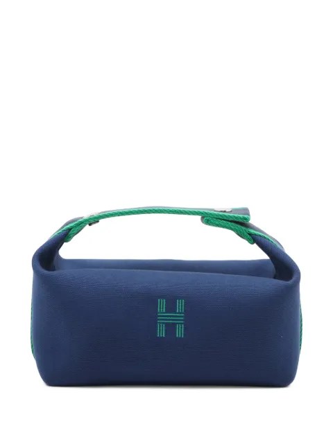Hermès Pre-Owned 2010-2026 Small Toile Bride A Brac Case vanity bag Blue SBT2L3U5AOFRRFDD