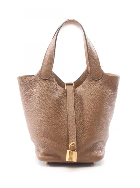 Hermès Pre-Owned 2021-2026 Clemence and Swift Picotin Lock 18 Eclat handbag Brown X0FBLVXNXVJYFHHB