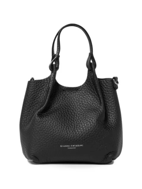 GIANNI CHIARINI small Dua pebbled-leather tote bag Black BS9718RNGDBL