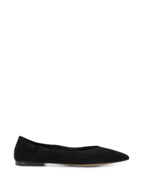 Pomme D´Or suede pointed-toe ballet flats Black 1200BCAMOSCIONERO