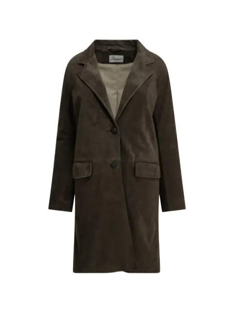 Semper single-breasted leather coat Brown WMNSUECOATTESTAMORO