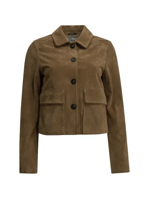 Semper flap-pocket suede jacket Brown WMNSUECOACH
