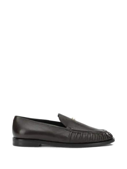 Halmanera gathered-detail loafers Brown SIRA11