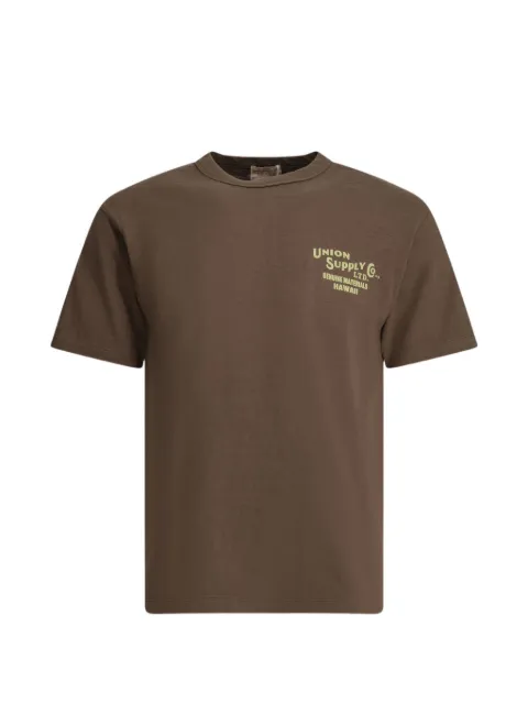 Sun Surf logo-print cotton T-shirt Brown US79536