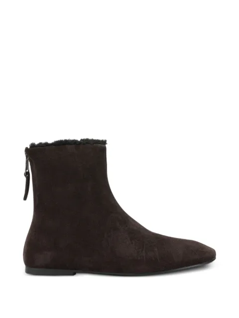 strategia shoes suede shearling-trim boots Brown A6194XVELOUR