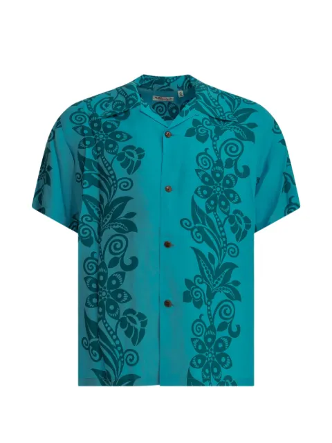 Sun Surf floral-print short-sleeve shirt Blue SS39616125