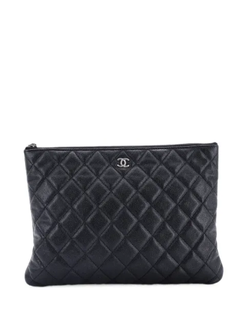 CHANEL Pre-Owned O Case Quilted Caviar Medium clutch bag Black SOIF1ZDE94Y5957E