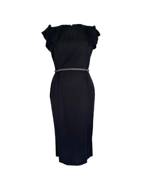 Roland Mouret Galaxy belted midi dress Black RFCPUGBCL787285W