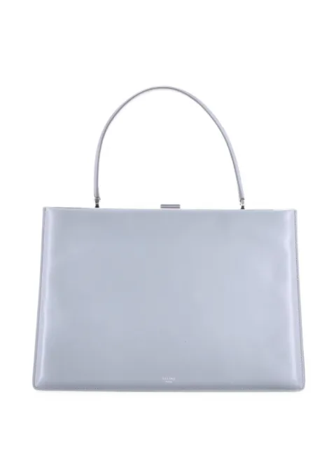 Celine Pre-Owned Clasp Top Handle Bag Leather Medium satchel Grey VZAI11LIG40D9XFS