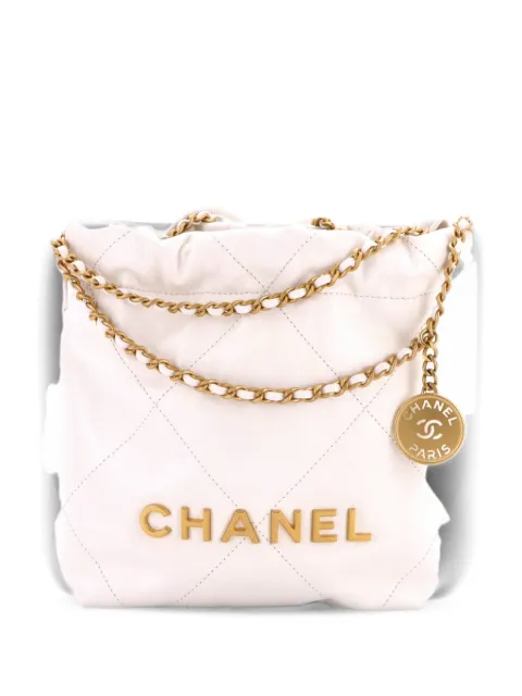 CHANEL Pre-Owned 22 Chain Hobo Quilted Calfskin Mini crossbody bag Silver EGLCIEU7TLYP7ETQ