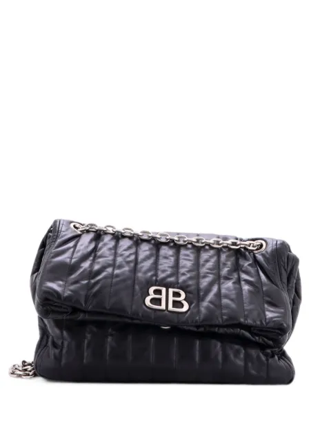 Balenciaga Pre-Owned Monaco Chain Flap Quilted Leather Medium shoulder bag Black R40L4YSWSA9YUN68