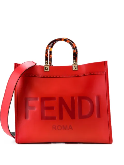 Fendi Pre-Owned Sunshine Shopper Leather Medium tote bag Red A5YEWB94GTAHEEX1