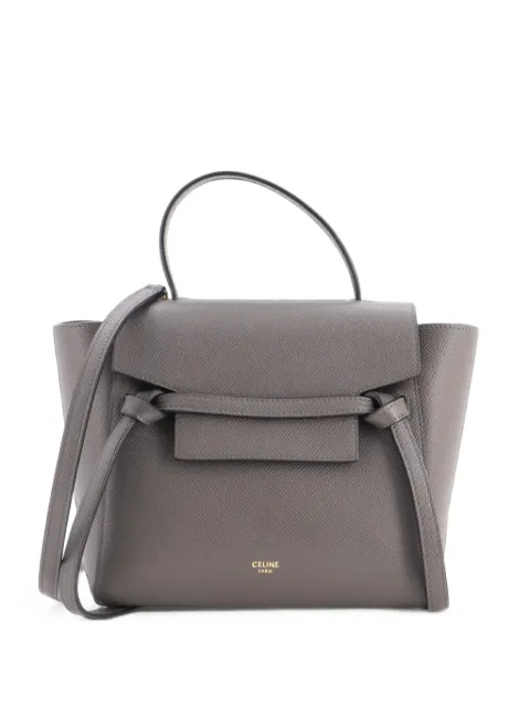 Celine Pre-Owned Belt Bag Textured Leather Nano shoulder bag Grey 5XX2KO5L24UAJOU1