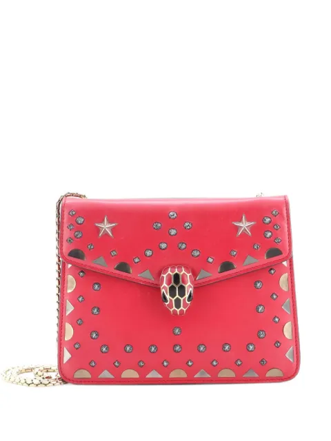 Bvlgari Pre-Owned Serpenti Forever Square Laser Cut Leather Small shoulder bag Pink 9XCLHF4XUZTOD56H