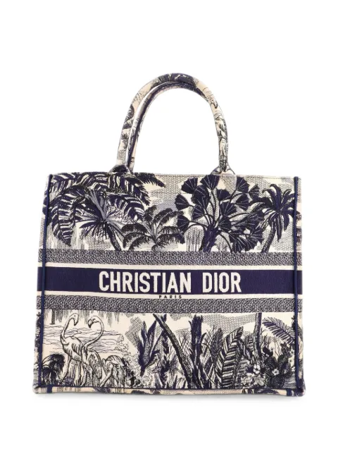 Christian Dior Pre-Owned Book Embroidered Canvas Large tote bag Blue AWTTGAR5BSA990U2