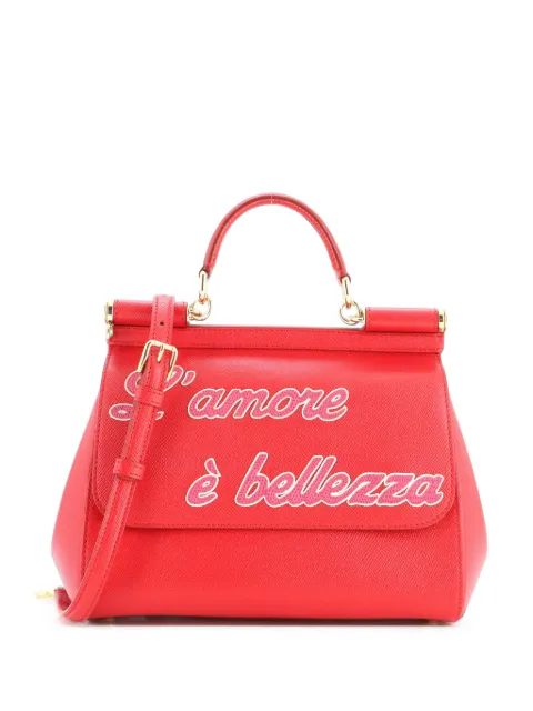 Dolce & Gabbana Pre-Owned Miss Sicily Bag Printed Leather Medium satchel Red AZASDJK2LIWR5A4E