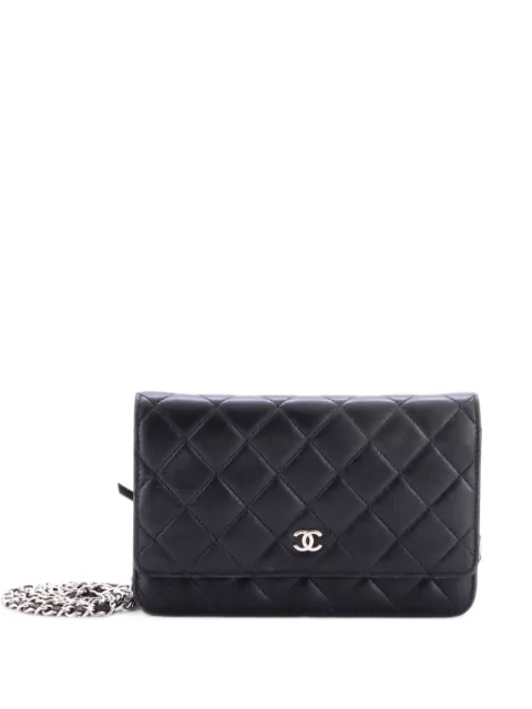CHANEL Pre-Owned Wallet on Chain Quilted Lambskin crossbody bag Black 3C3XQ4Y95E1TFO92