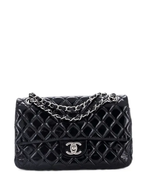 CHANEL Pre-Owned Classic Double Flap Bag Quilted Patent Medium shoulder bag Black 35FH9LF7BBCNQZW4