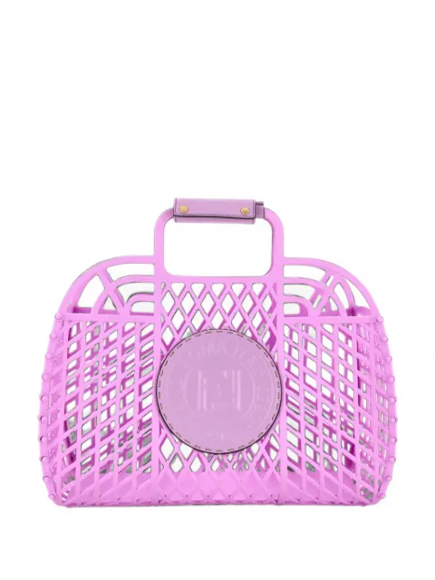 Fendi Pre-Owned FF Logo Stamp Basket PVC Medium tote bag Purple 0GMM25W1VRY49ZX7