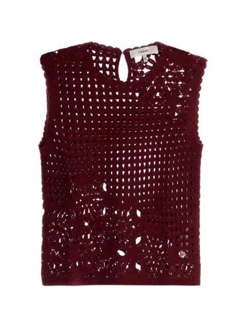 FRAME Postcard crochet-knit tank top Red WE26KSW038