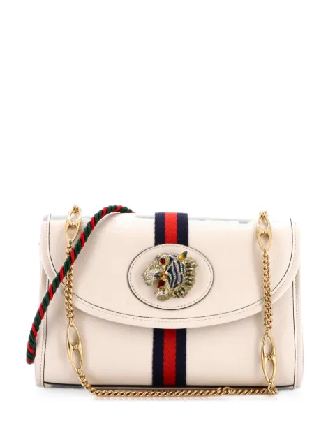 Gucci Pre-Owned Rajah Web Chain Shoulder Bag Leather Small crossbody bag White Q28QK1QYWG0183AC