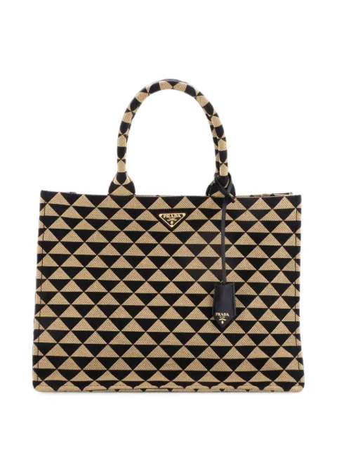 Prada Pre-Owned Symbole Shopper Jacquard Large tote bag Black KJBHKG2LXS86SS9G