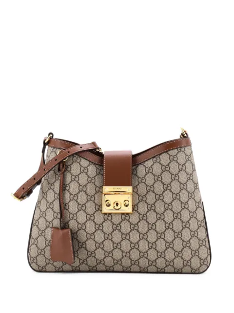 Gucci Pre-Owned Padlock Chain GG Coated Canvas with Leather Medium shoulder bag Brown P6KRDE0VCQRKHGYK