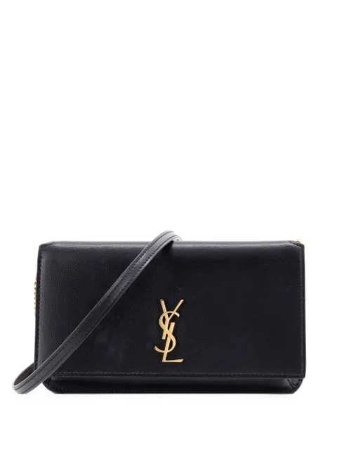 Saint Laurent Pre-Owned Classic Monogram Phone Holder Shoulder Bag Leather crossbody bag Black ORC8W1Q5MSAY1TOB