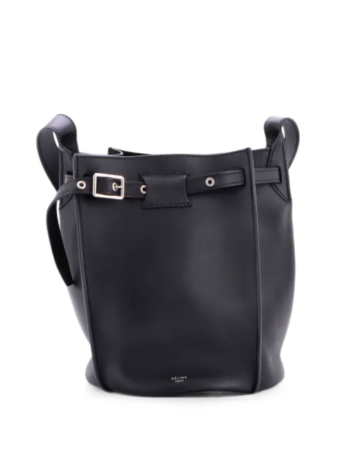 Celine Pre-Owned Long Strap Big Bag Leather bucket bag Black XTOOR8L75SWNOZT8