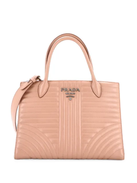 Prada Pre-Owned Convertible Open Diagramme Quilted Leather Medium tote bag Neutrals TH67YBXC1V1JDS2C