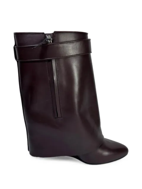 Givenchy Pre-Owned Shark Lock wedge ankle boots Brown RFCPUGBSH779754W