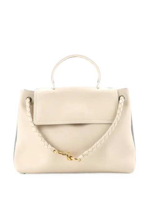Bottega Veneta Pre-Owned Ciao Ciao Top Handle Bag Leather with Intrecciato Detail Medium satchel White 04YBWO1T6DZ7EHOY