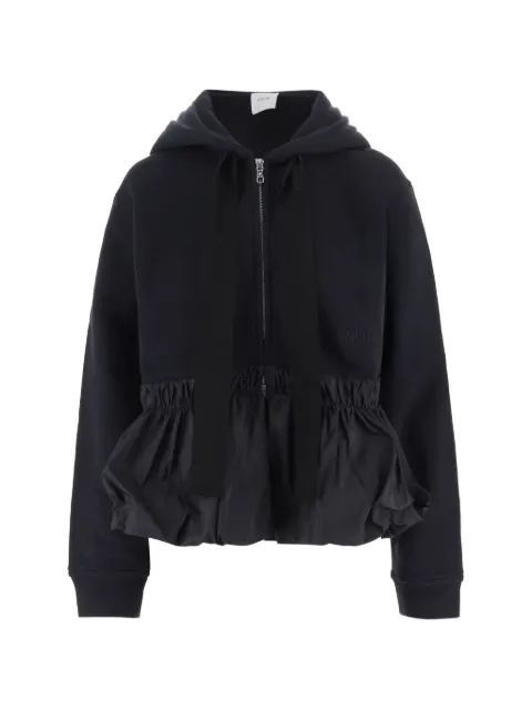 Patou ruffled zip-up hoodie Black JE2789995