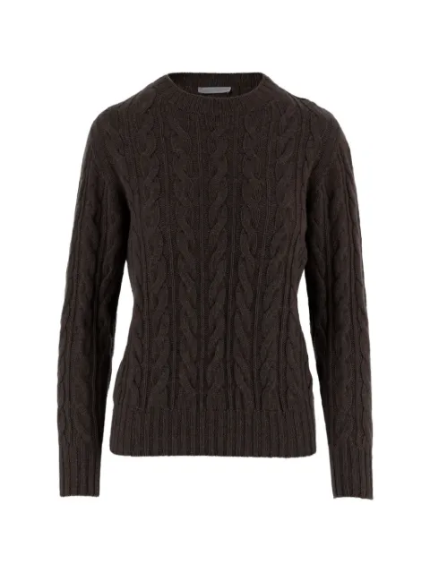 OLIVER LATTUGHI cable-knit cashmere sweater Brown D322WS