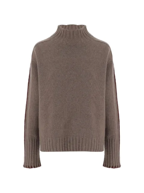 OLIVER LATTUGHI stripe-detail cashmere sweater Brown D306RC