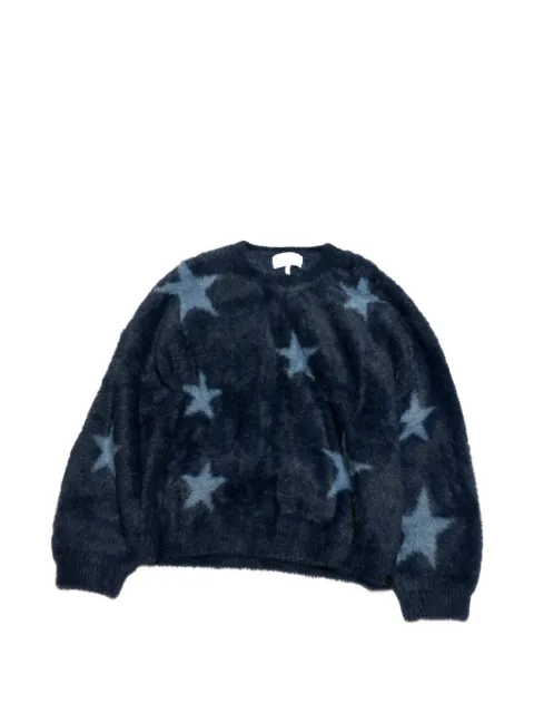 One Teaspoon fluffy star-motif sweater Blue 27140A