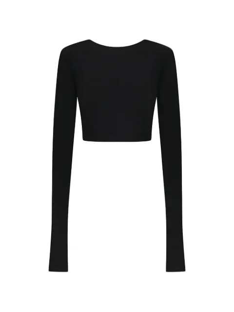 THE ANDAMANE Lia long-sleeve crop top Black TM190779ATJP142BLACK